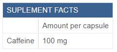 Cafeine Energy 100 mg - 90 capsules