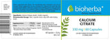 Citrate de calcium 200 mg - 60 capsules
