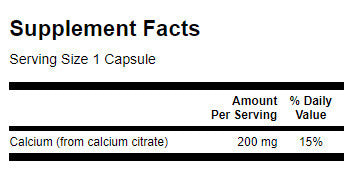 Citrate de calcium 200 mg - 60 capsules