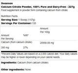 Poudre de citrate de calcium 227 grammes