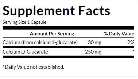D-glucarate de calcium 250 mg - 60 capsules