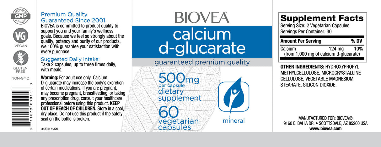 Calcium d-glucarate 500 mg/60 Caps