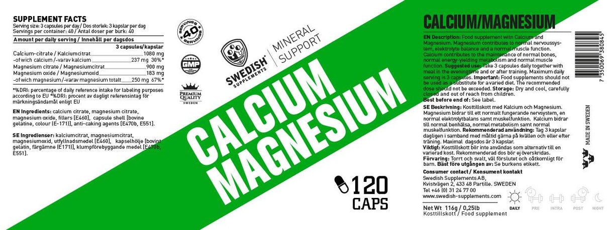 Calcium + magnésium - 120 capsules
