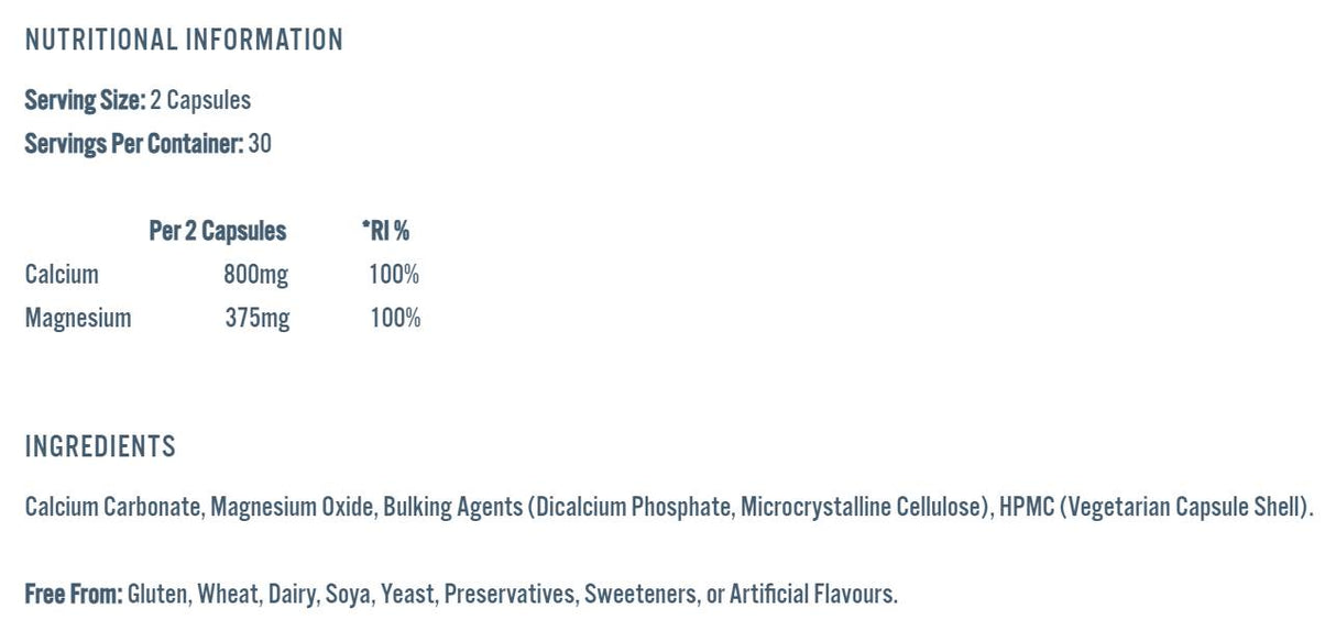Calcium et Magnésium Vitalité - 60 capsules