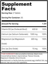 Calcium Magnésium Zinc + D3 - 90 comprimés
