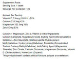 Calcium + magnésium, zinc et vitamine D - 120 comprimés