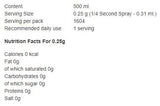 Spray à l'huile de canola - 250 ml