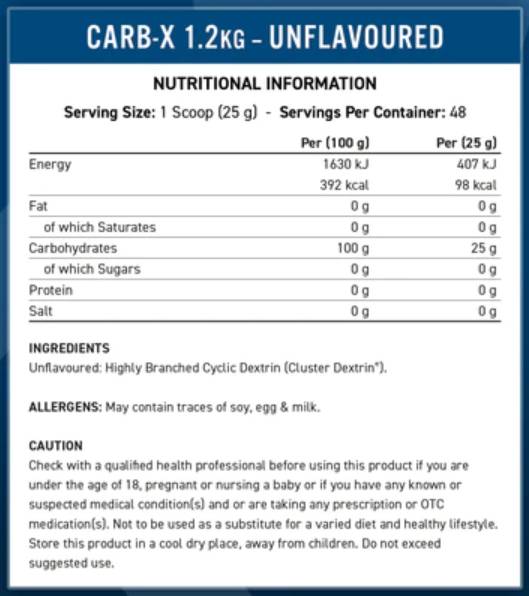 Carb-x | 100% glucides cycliques de dextrine - 300 grammes
