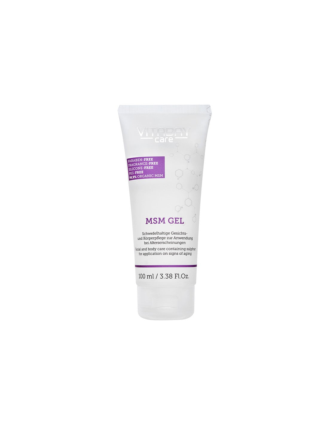Gel Care MSM - Gel visage et corps à 99,9 % de MSM (méthylsulfonylméthane) biologique, 100 ml <tc>Vitabay</tc>