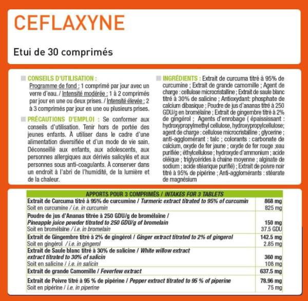 Ceflaxyne® | Pain analgésique naturel - Salmes et apaise - 30 comprimés