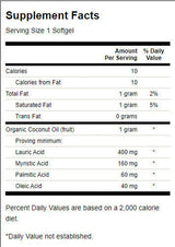 Huile de noix de coco certifiée 1000 mg - 60 capsules de gel