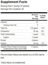 Protéine de lactosérum bioactive certifiée bio non denaturée 340 grammes