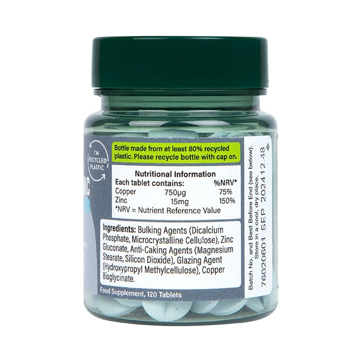 Zinc et cuivre chélé 15 mg - 120 comprimés