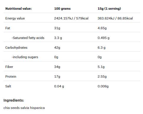 Chia | 100% naturel - 500 grammes