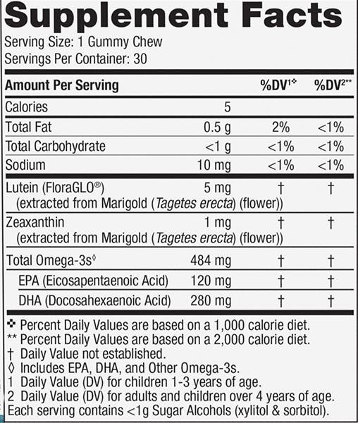 Gummies pour la santé des yeux pour enfants - 30 comprimés à croquer