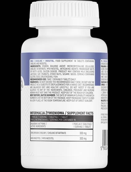 Comprimés de choline + inositol 90
