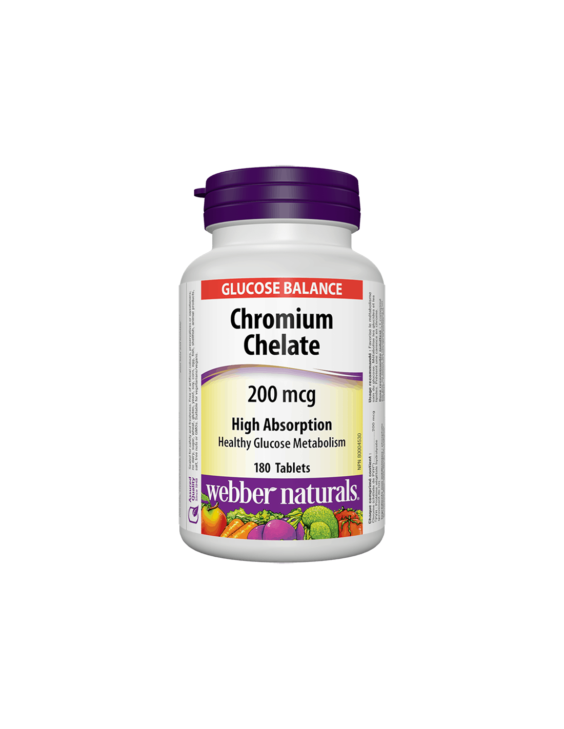 Chrome chélate/chrome (chélate) 200 mcg x 180 comprimés