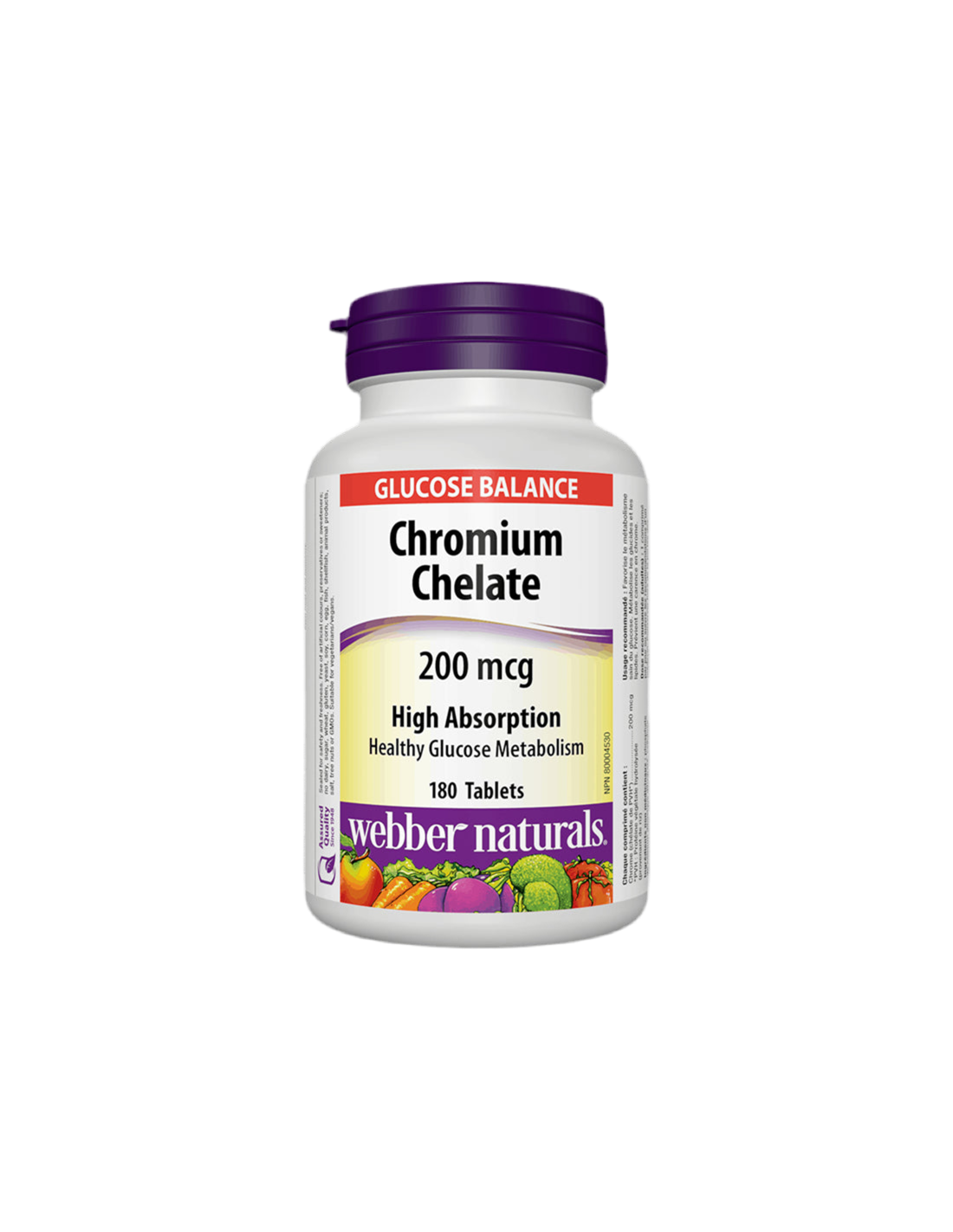 Chrome chélate/chrome (chélate) 200 mcg x 180 comprimés