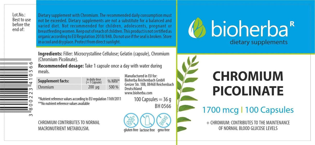 Chrome picolinate 200 mcg - 100 capsules