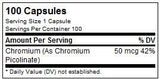 Chrome picolinate 50 mcg - 100 capsules