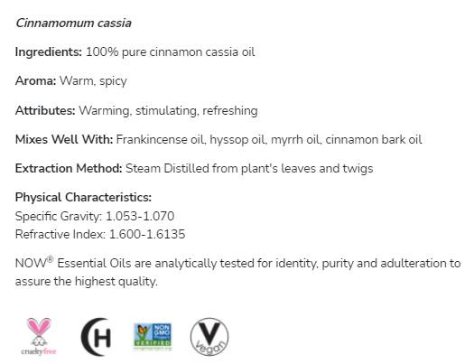 Huile de cassia à la cannelle | Cassia 100% pure de Cinnamomum - 10 ml