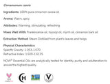 Huile de cassia à la cannelle | Cassia 100% pure de Cinnamomum - 10 ml