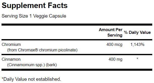 Cannelle et chrome avec chromax 400,4 mg - 60 capsules