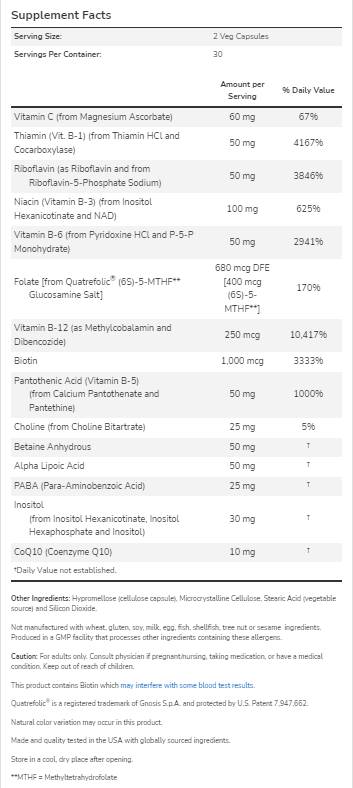 Co-enzyme B-complexe - 60 capsules