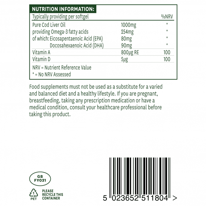 Huile de foie de morue 1000 mg 180 Naturesd