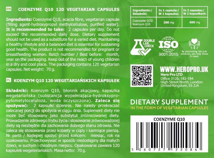 Coenzyme Q10 Pure | COQ10 600 mg - 120 capsules
