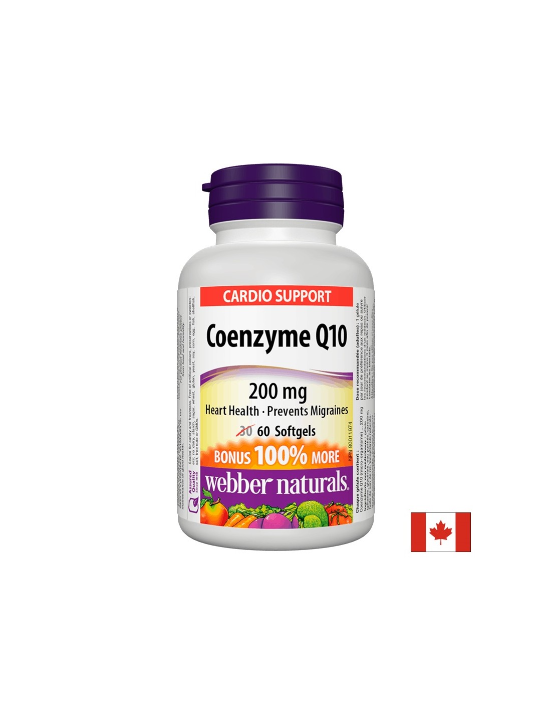 Coenzyme Q10, 200 mg, 60 capsules de softgel