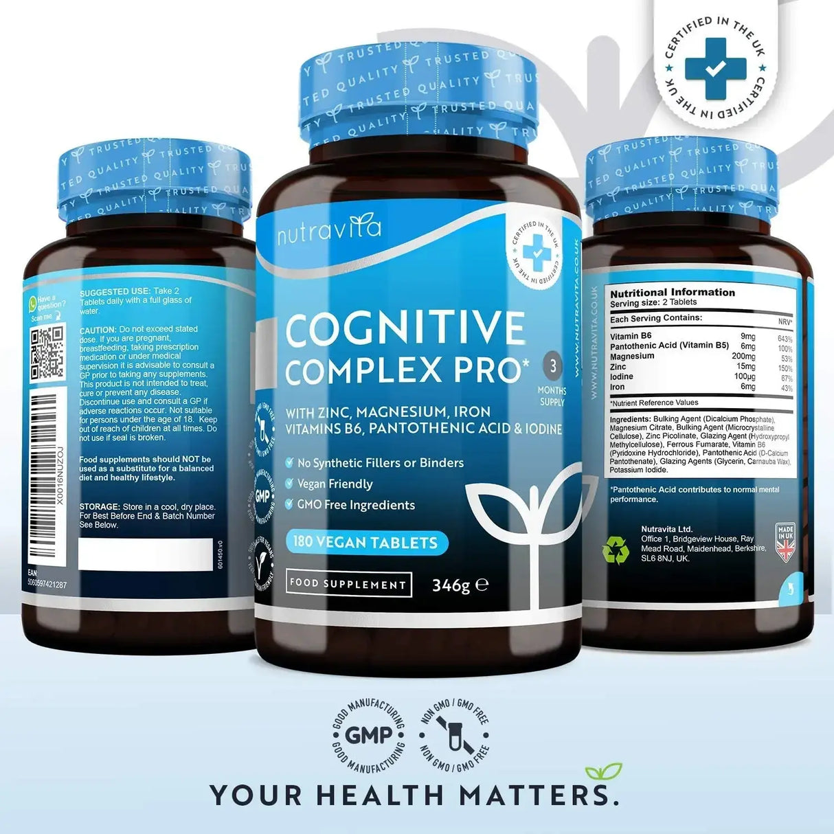 Complexe cognitif pro 180 comprimés végétaliens