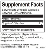 Cognizin Citicoline 500 mg/60 VCAP - 0