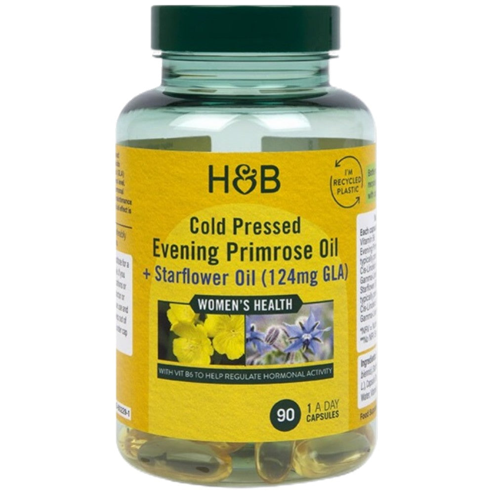 Huile de primrose du soir à froid + huile d'étoile - 90 capsules de gel