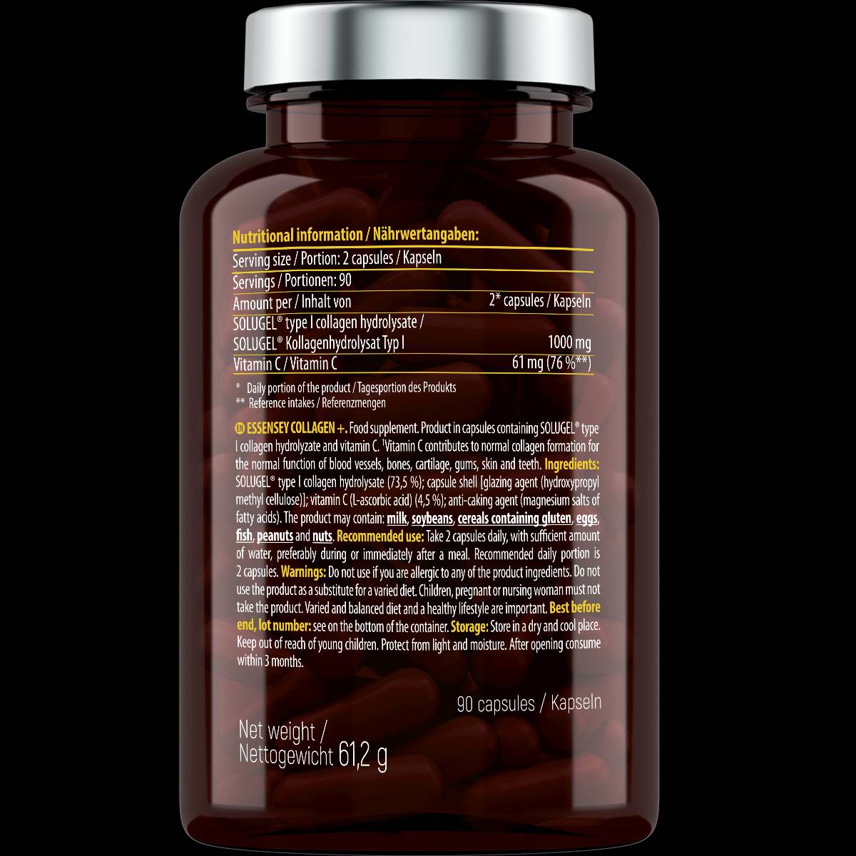 Collagène + | avec vitamine C - 90 capsules