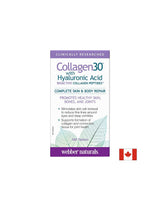 Collagen30® avec acide hyaluronique/Collagène (peptides de collagène bioactifs) avec acide hyaluronique, 180 comprimés <tc>Webber Naturals</tc>