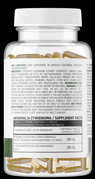 Cordyceps 500mg | Capsules Vege 60