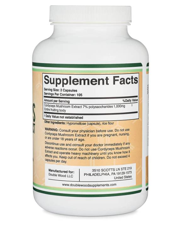 Extrait de champignons Cordyceps 1000 mg - 210 capsules