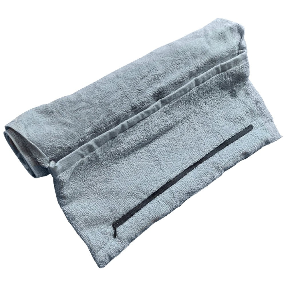 Serviette de gymnase en coton avec une poche | Serviette d'entraînement en coton avec poche 90 x 40 cm