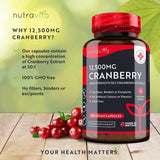 Canneberge - canneberge rouge 12500 mg 180 capsules végétaliennes