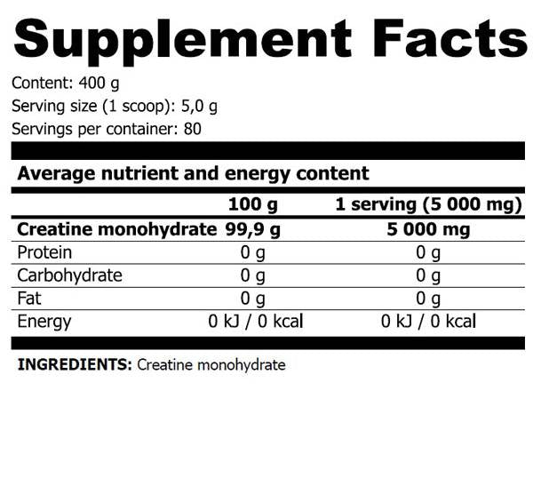 Crea monohydrate - 400 grammes