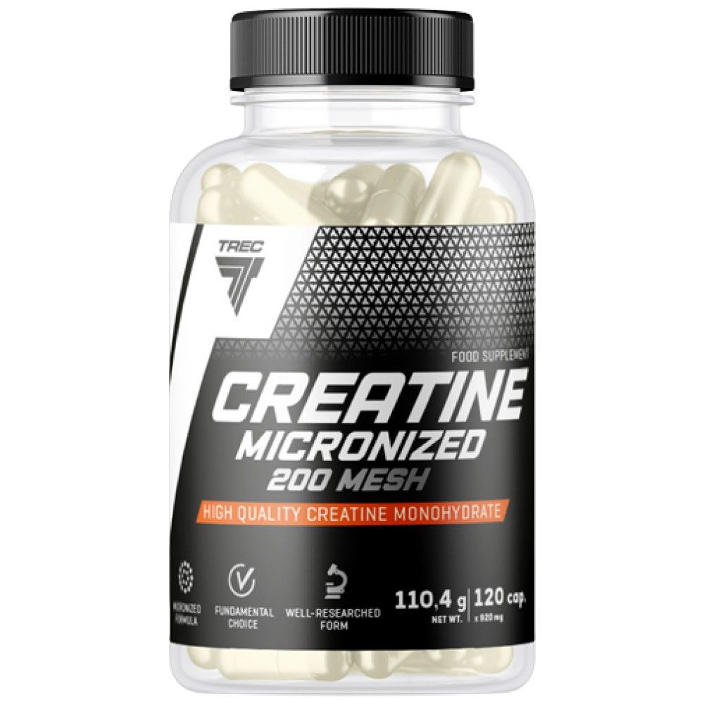 Créatine micronisé 200 maillage | Caps monohydratés de créatine de haute qualité - 120 capsules