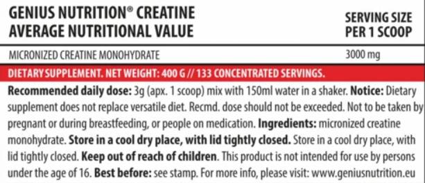 Créatine monohydrate - 400 grammes