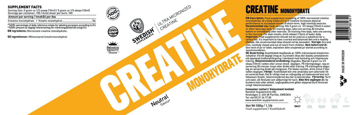 Créatine monohydrate/micronisé supplémentaire - 250 grammes