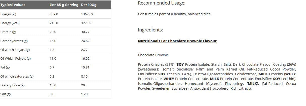 Bar croustillant 65g.