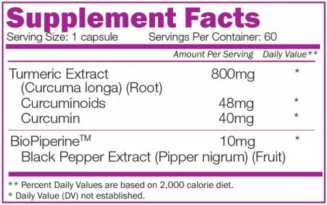 Curcumine et bio perine - 60 capsules