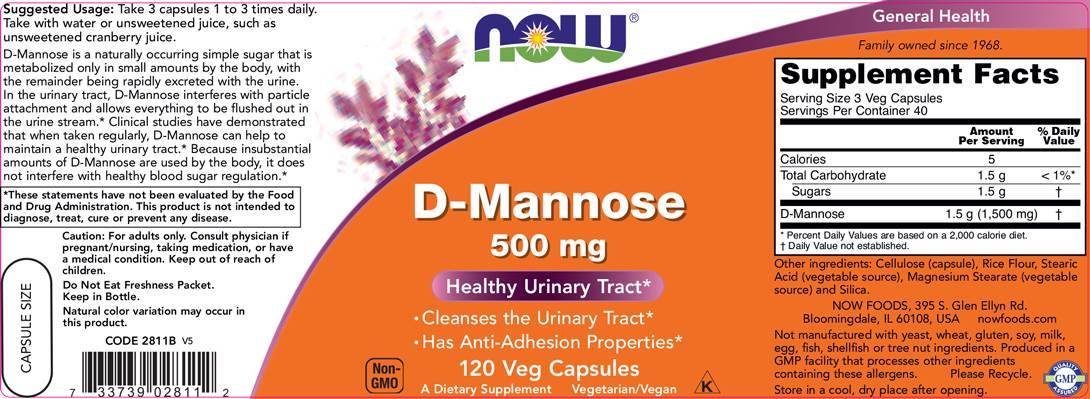 D-mannose 500 mg - 60 capsules