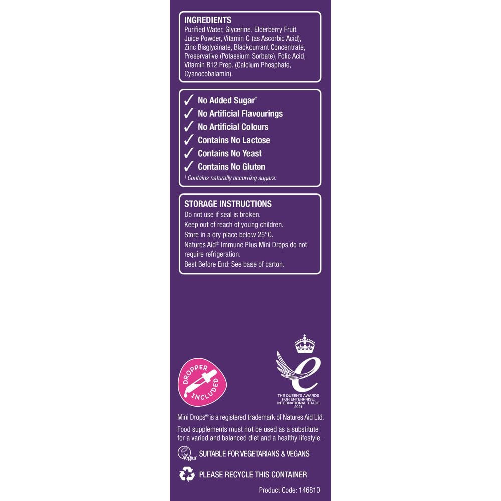 Formule immunitaire avec gouttes de sureau pour enfants (mini gouttes immunitaires plus) 50 ml naturesaid