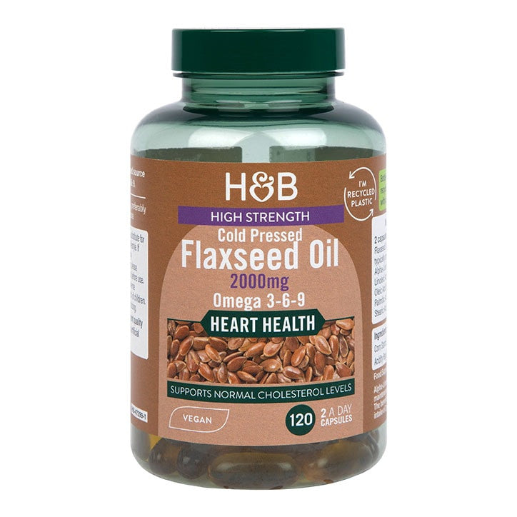 Pressé à froid à haute résistance | Huile de lin 2000 mg - 120 capsules