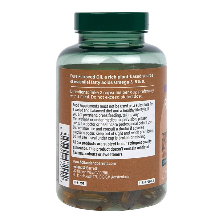 Pressé à froid à haute résistance | Huile de lin 2000 mg - 120 capsules